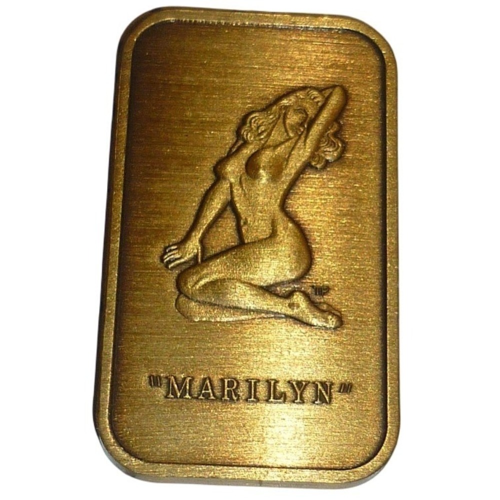 National Bronze Art Bar Nude Woman Pin-up Vintage Collectible Ingot 1.8 Inch